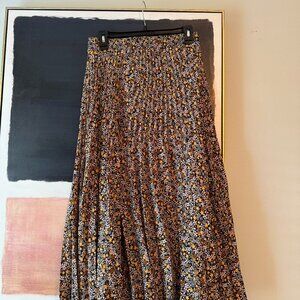 Max Studio Floral Pleaded Midi Skirt | Size S/M